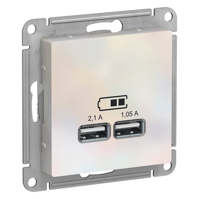 Розетка USB Type-A Schneider Electric AtlasDesign жемчуг ATN000433