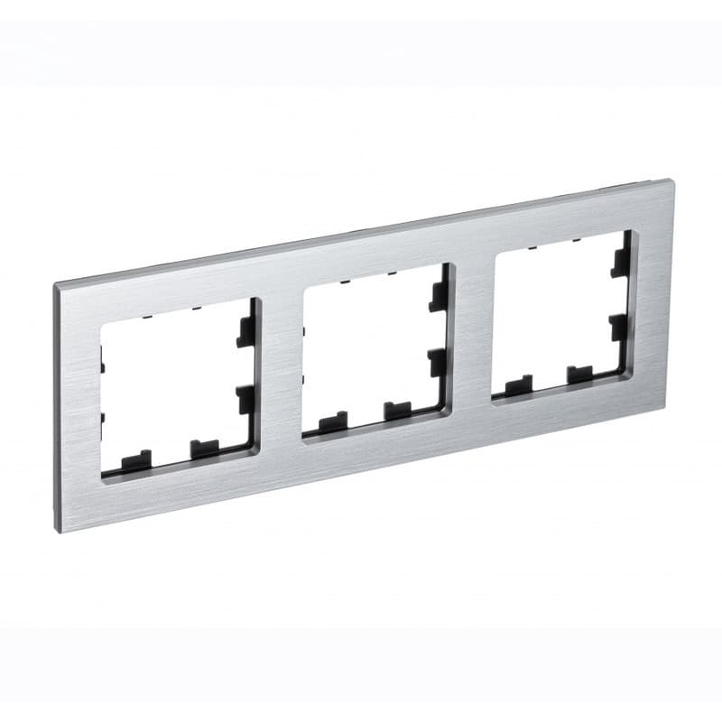 Рамка для выключателей и розеток Systeme (Schneider) Electric AtlasDesign Nature 3-местная ATN312103 (серебро)