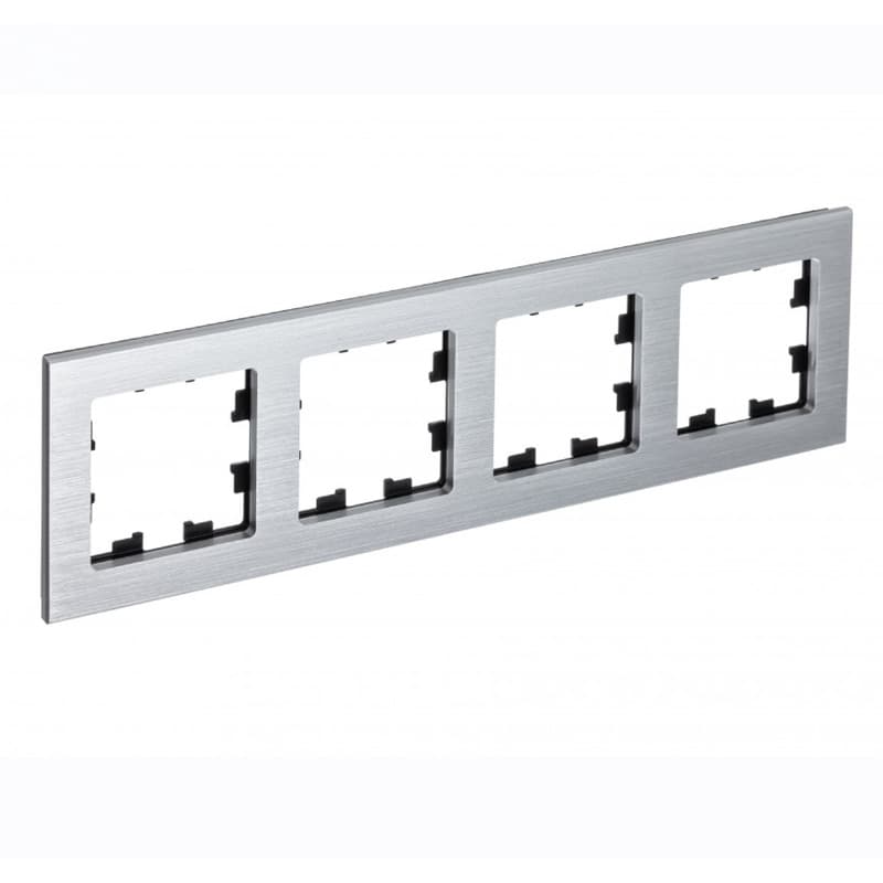 Рамка Schneider Electric AtlasDesign Nature 4-местная серебро ATN312104