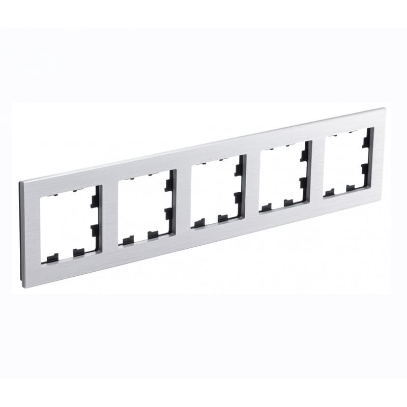 Рамка Schneider Electric AtlasDesign Nature 5-местная серебро ATN312105