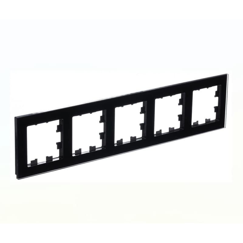 Рамка 5-местная Schneider Electric AtlasDesign Nature черный глянец ATN321005 для большого блока розеток и выключателей