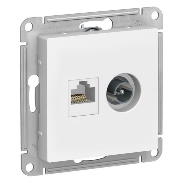 Розетка двойная TV компьютерная Schneider Electric AtlasDesign лотос ATN001389