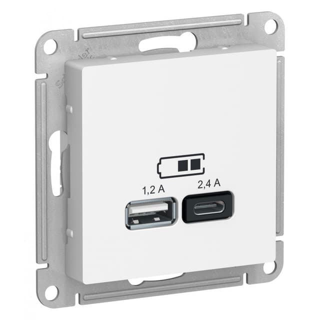 Розетка USB Type-A Type-C Schneider Electric AtlasDesign лотос ATN001339