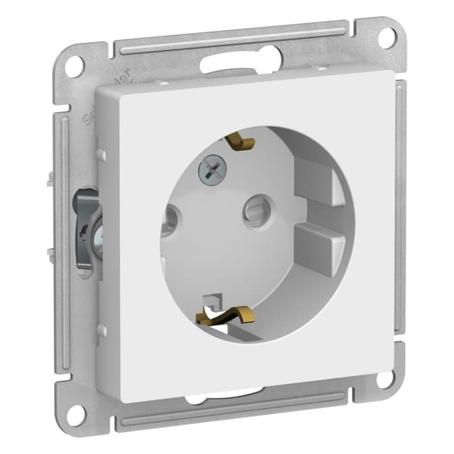 Розетка с заземлением и защитными шторками Schneider Electric AtlasDesign лотос ATN001345