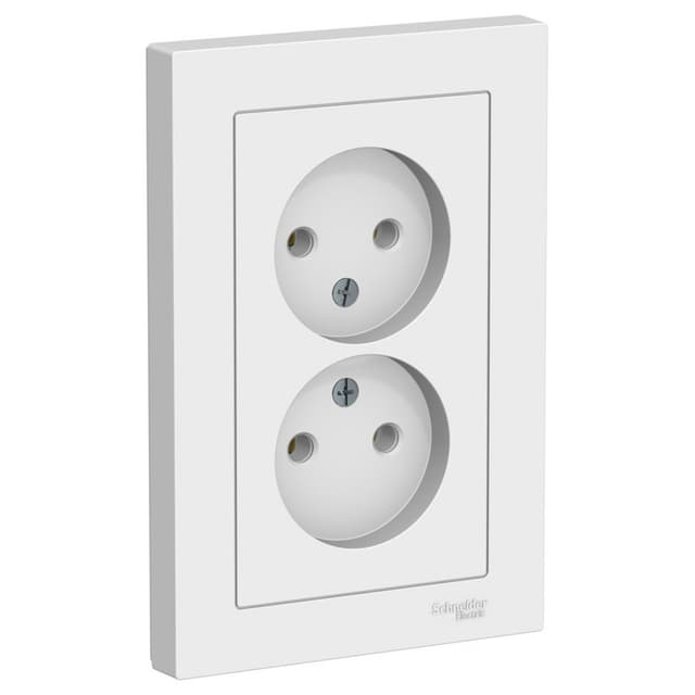 Розетка двойная без заземления Schneider Electric AtlasDesign лотос ATN001320