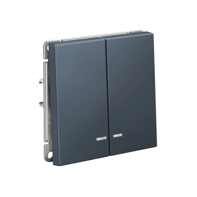 Выключатель двухклавишный с подсветкой Systeme Electric (Schneider) ArtGallery, цвет грифель