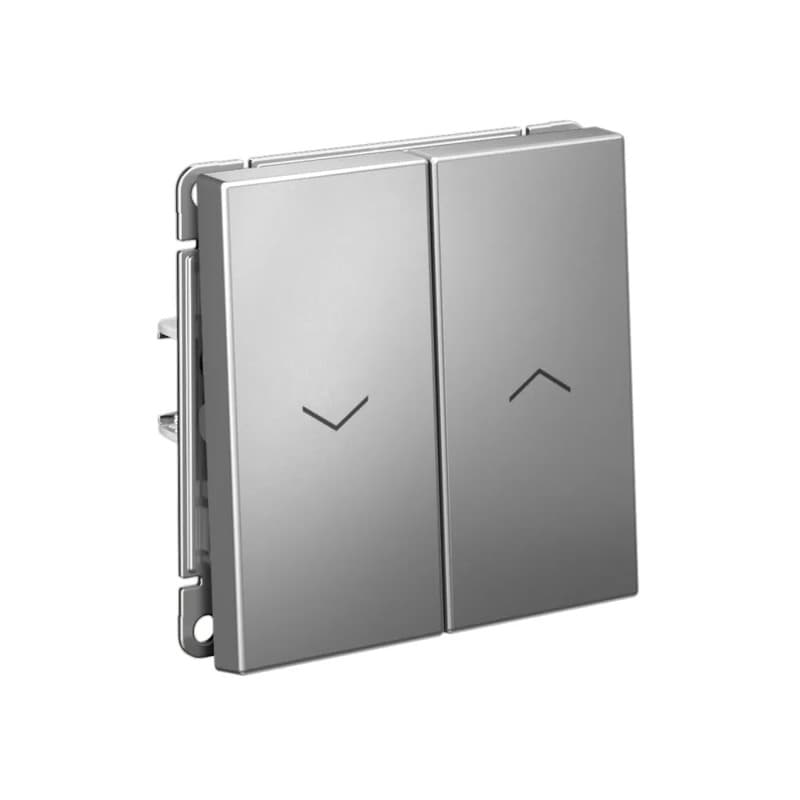 Дизайнерский выключатель для управления жалюзи Systeme Electric ArtGallery, две клавиши, цвет сталь