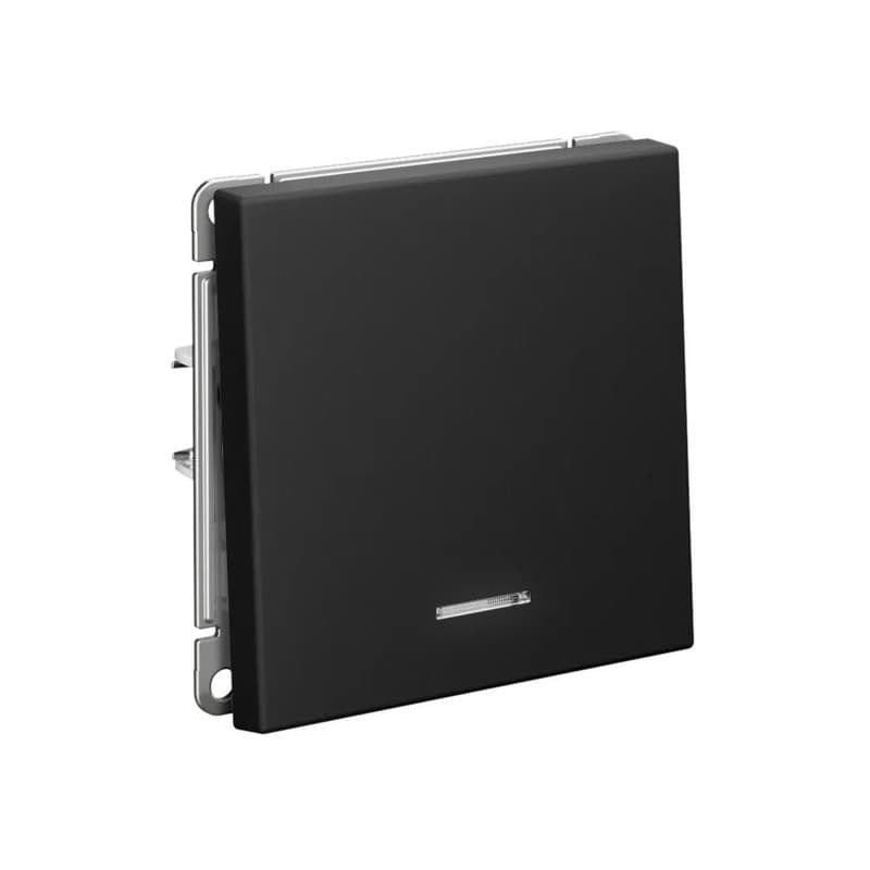 Дизайнерский выключатель одноклавишный с подсветкой Systeme Electric ArtGallery, цвет карбон