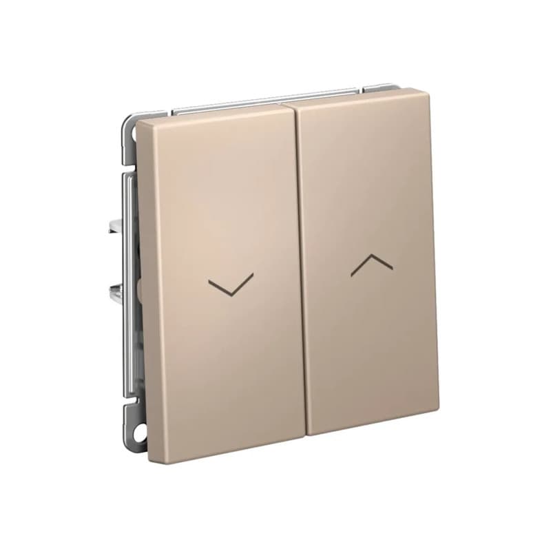 Дизайнерский выключатель для управления жалюзи Systeme Electric ArtGallery, две клавиши, цвет песочный