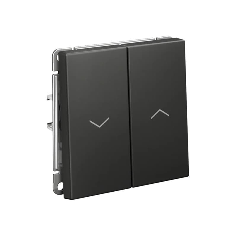 Дизайнерский выключатель для управления жалюзи Systeme Electric ArtGallery, две клавиши, цвет базальт