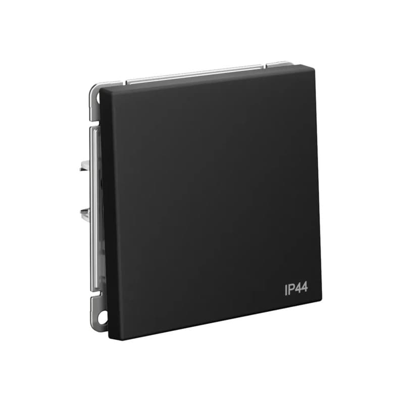 Дизайнерский влагозащищенный проходной выключатель одноклавишный Systeme Electric ArtGallery, степень защиты IP44, цвет карбон