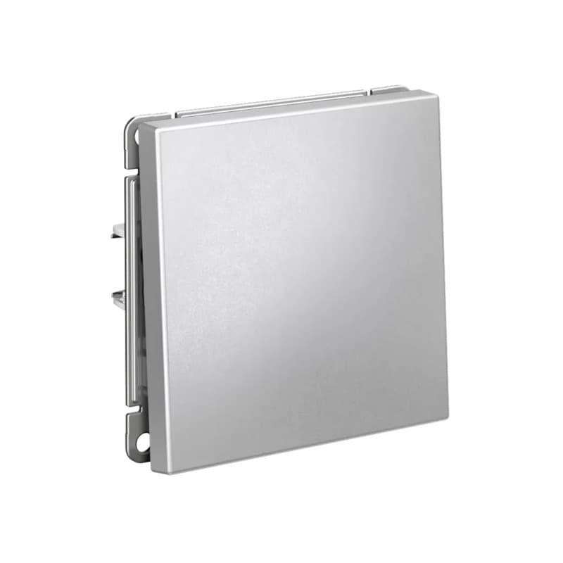 Дизайнерский выключатель однокнопочный Systeme Electric ArtGallery, цвет алюминий, современный дизайн