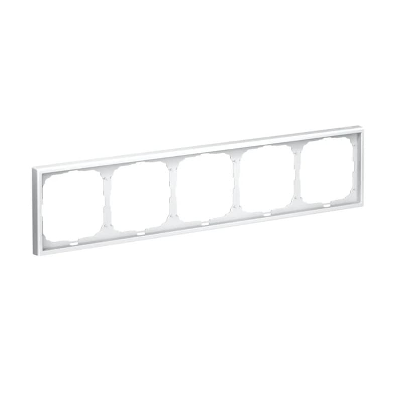 Дизайнерская рамка для пяти выключателей или розеток Systeme Electric ArtGallery, белый цвет