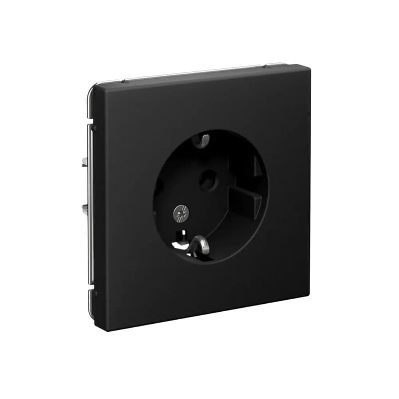 Дизайнерская розетка с заземлением Systeme Electric ArtGallery, цвет карбон