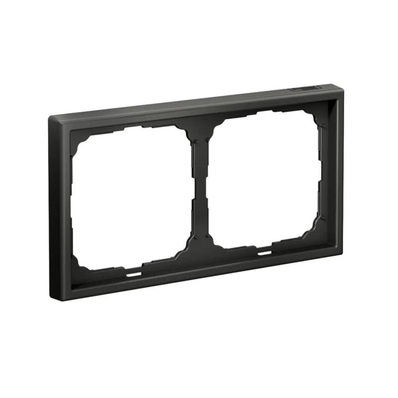 Дизайнерская рамка на 2 места (модуля) для выключателей или розеток Systeme Electric ArtGallery, цвет базальт