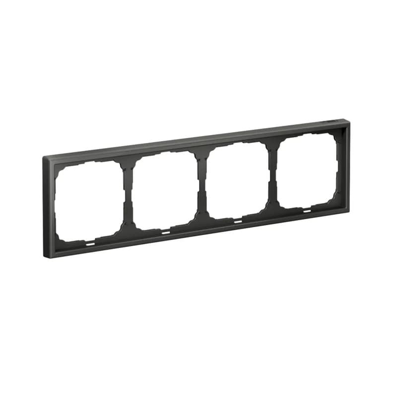 Дизайнерская рамка на 4 места (модуля) для выключателей или розеток Systeme Electric ArtGallery, цвет базальт