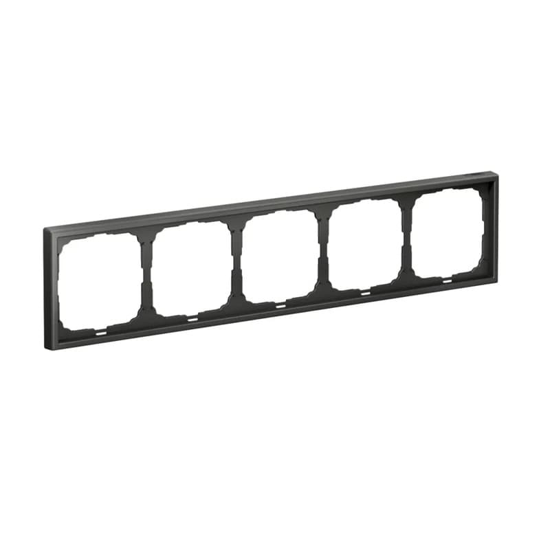 Дизайнерская рамка на 5 мест (модулей) для выключателей или розеток Systeme Electric ArtGallery, цвет базальт