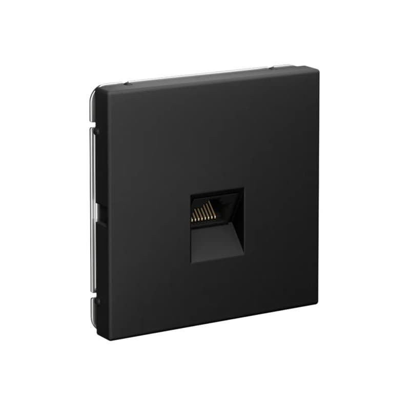 Дизайнерская компьютерная розетка категории 6A (Cat.6A) Systeme Electric ArtGallery, цвет карбон, порт RJ45