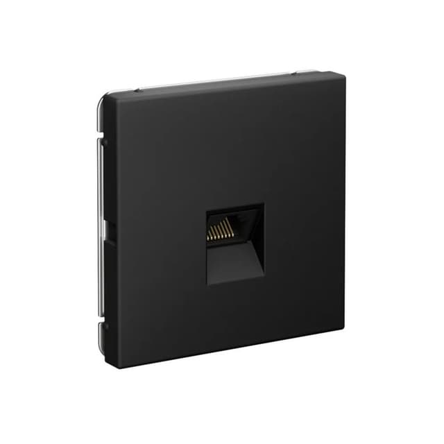 Дизайнерская компьютерная розетка категории 6A (Cat.6A) Systeme Electric ArtGallery, цвет карбон, порт RJ45