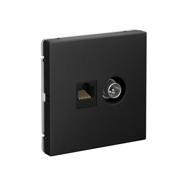 Розетка двойная TV + компьютерная Systeme (Schneider) Electric ArtGallery GAL001089 (карбон)