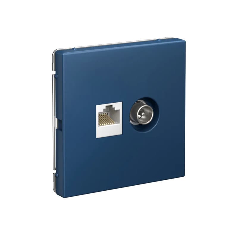 Розетка комбинированная TV и компьютерная (RJ45) Systeme Electric (Schneider) ArtGallery, цвет аквамарин