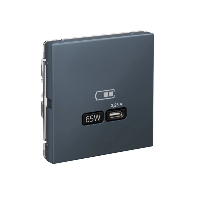 Дизайнерская розетка с портом USB Type-C Systeme Electric ArtGallery, цвет грифель