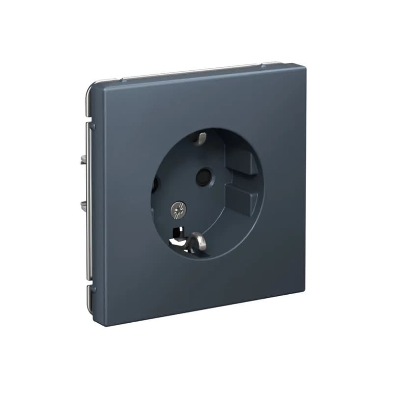 Дизайнерская розетка с заземлением и защитными шторками Systeme Electric ArtGallery, цвет грифель