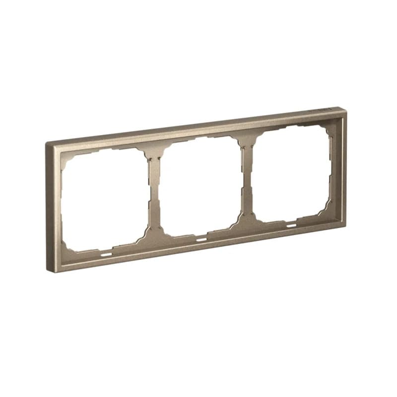 Дизайнерская рамка на 3 места (модуля) для выключателей или розеток Systeme Electric ArtGallery, цвет шампань