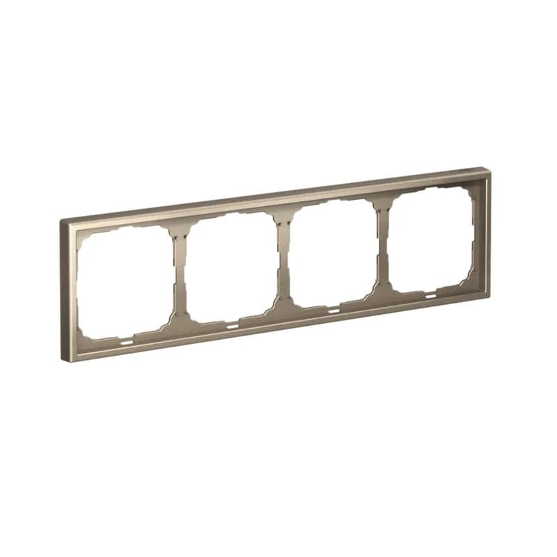 Дизайнерская рамка на 4 места (модуля) для выключателей или розеток Systeme Electric ArtGallery, цвет шампань