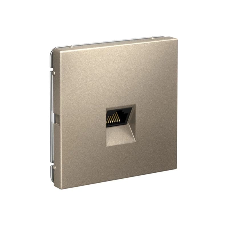 Дизайнерская компьютерная розетка категории 6A (Cat.6A) Systeme Electric ArtGallery, цвет шампань, порт RJ45