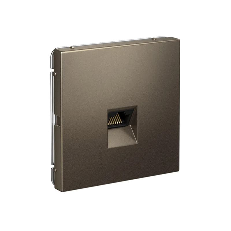 Дизайнерская компьютерная розетка категории 6A (Cat.6A) Systeme Electric ArtGallery, цвет мокко, порт RJ45