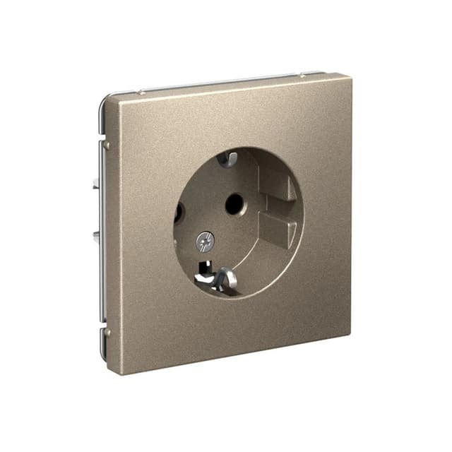 Дизайнерская розетка с заземлением Systeme Electric ArtGallery, цвет шампань