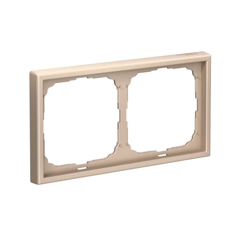 Дизайнерская рамка на 2 места (модуля) для выключателей или розеток Systeme Electric ArtGallery, цвет песочный
