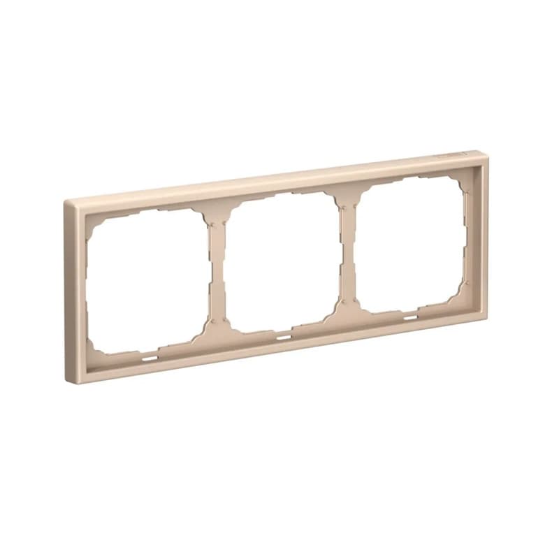 Дизайнерская рамка на 3 места (модуля) для выключателей или розеток Systeme Electric ArtGallery, цвет песочный