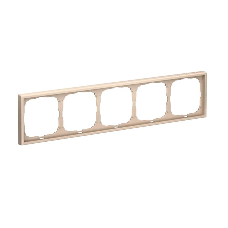Дизайнерская рамка на 5 мест (модулей) для выключателей или розеток Systeme Electric ArtGallery, цвет песочный