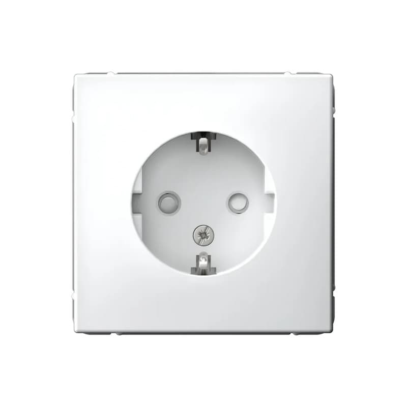 Дизайнерская розетка с заземлением и защитными шторками Systeme Electric ArtGallery, белый цвет
