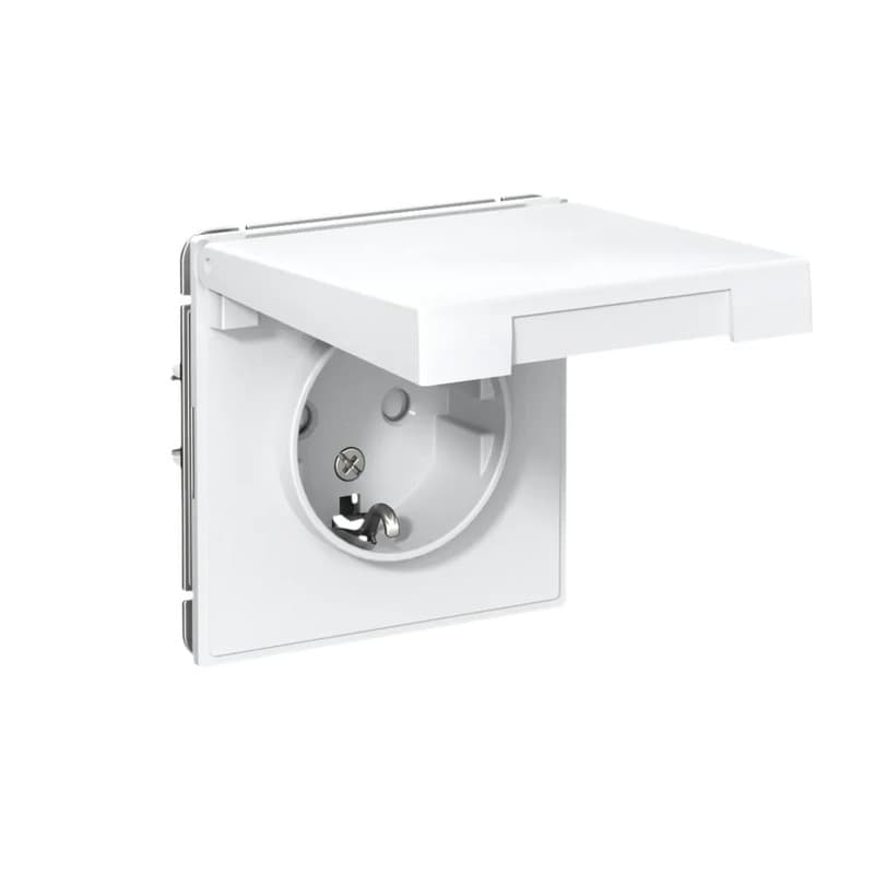 Розетка силовая с заземлением, защитными шторками и крышкой Systeme Electric (Schneider) ArtGallery, цвет лотос