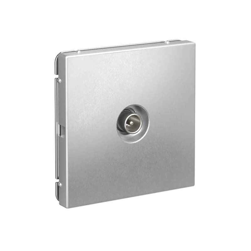 Дизайнерская проходная телевизионная розетка Systeme Electric ArtGallery, цвет алюминий