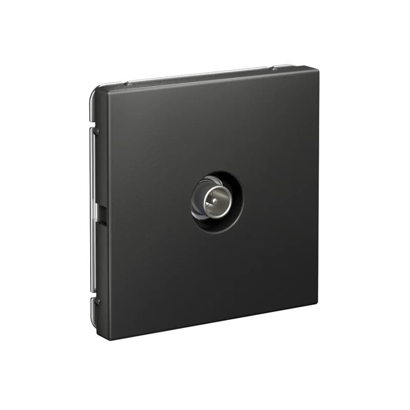 Дизайнерская проходная телевизионная розетка Systeme Electric ArtGallery, цвет базальт