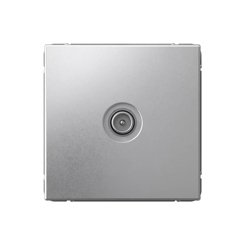 Дизайнерская одиночная телевизионная розетка Systeme Electric ArtGallery, цвет алюминий