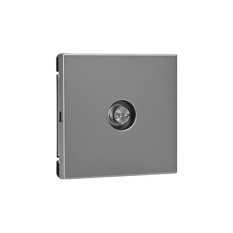 Дизайнерская одиночная телевизионная розетка Systeme Electric ArtGallery, цвет сталь