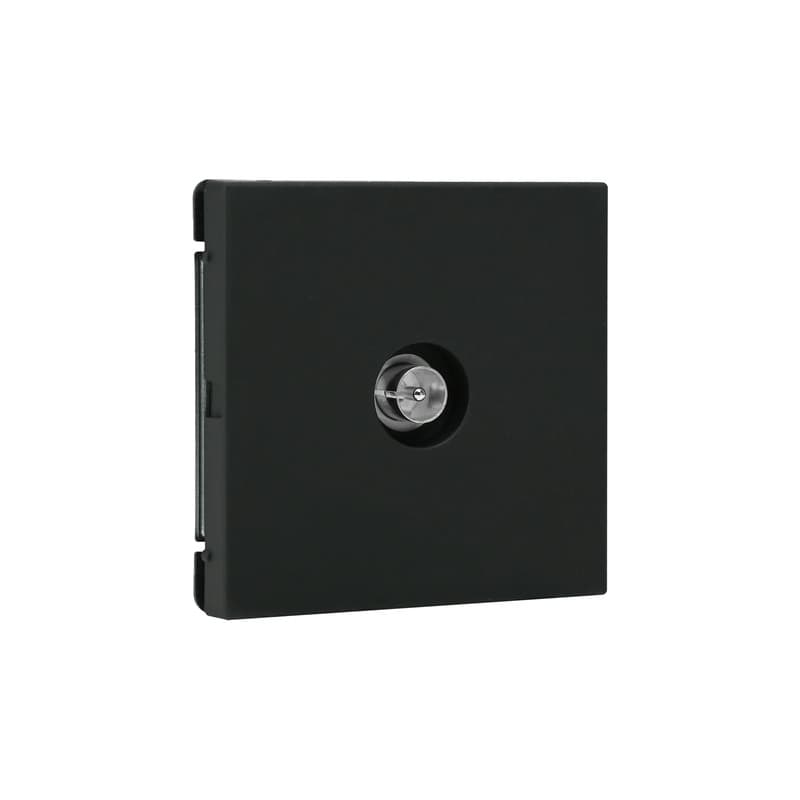 Дизайнерская одиночная телевизионная розетка Systeme Electric ArtGallery, цвет карбон