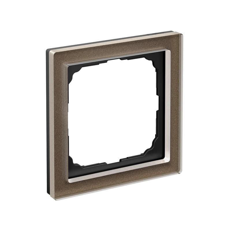 Дизайнерская рамка на 1 место (модуль) серии ArtGallery Pure, цвет мокко, ультратонкий профиль