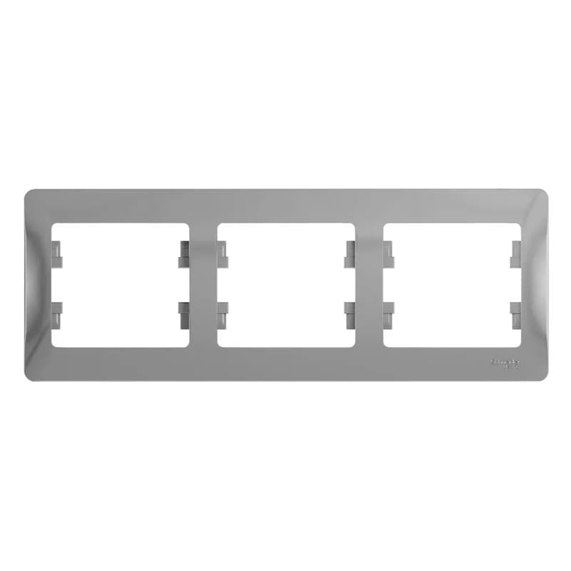 Рамка трехместная (3-постовая) Systeme Electric (Schneider) Glossa, цвет алюминий
