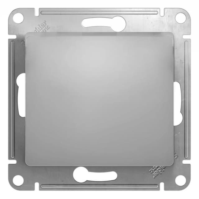 Выключатель однокнопочный Systeme Electric (Schneider) Glossa, цвет алюминий