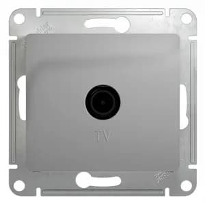 Розетка телевизионная оконечная Systeme Electric (Schneider) Glossa, цвет алюминий