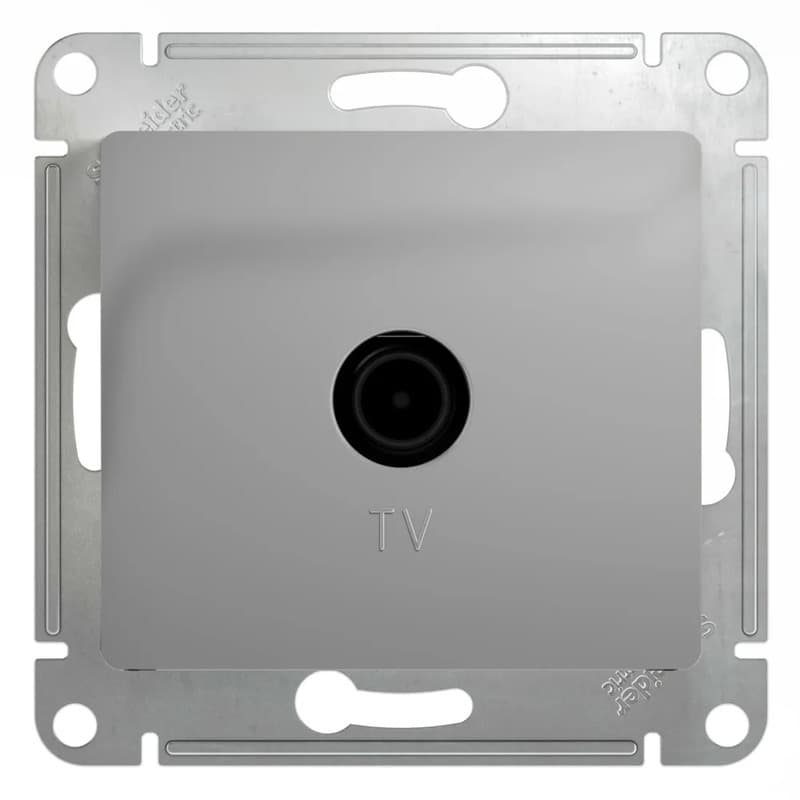 Розетка телевизионная проходная Systeme Electric (Schneider) Glossa, цвет алюминий
