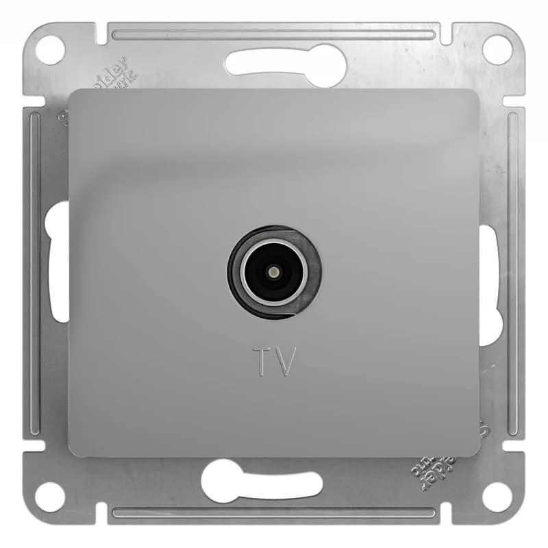 Розетка телевизионная одиночная Systeme Electric (Schneider) Glossa, цвет алюминий