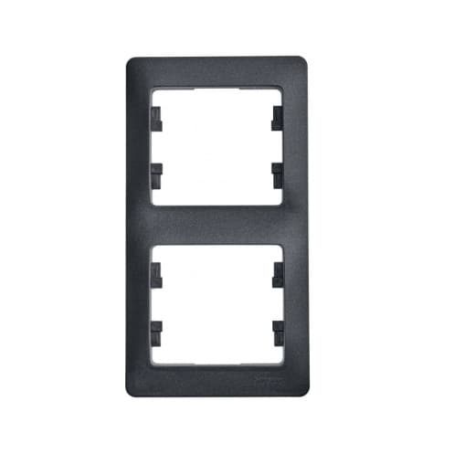 Рамка вертикальная 2-местная Schneider Electric Glossa антрацит GSL000706 для установки друг над другом