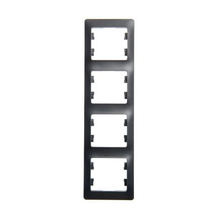 Рамка вертикальная 4-местная Schneider Electric Glossa антрацит GSL000708 для установки в столбик